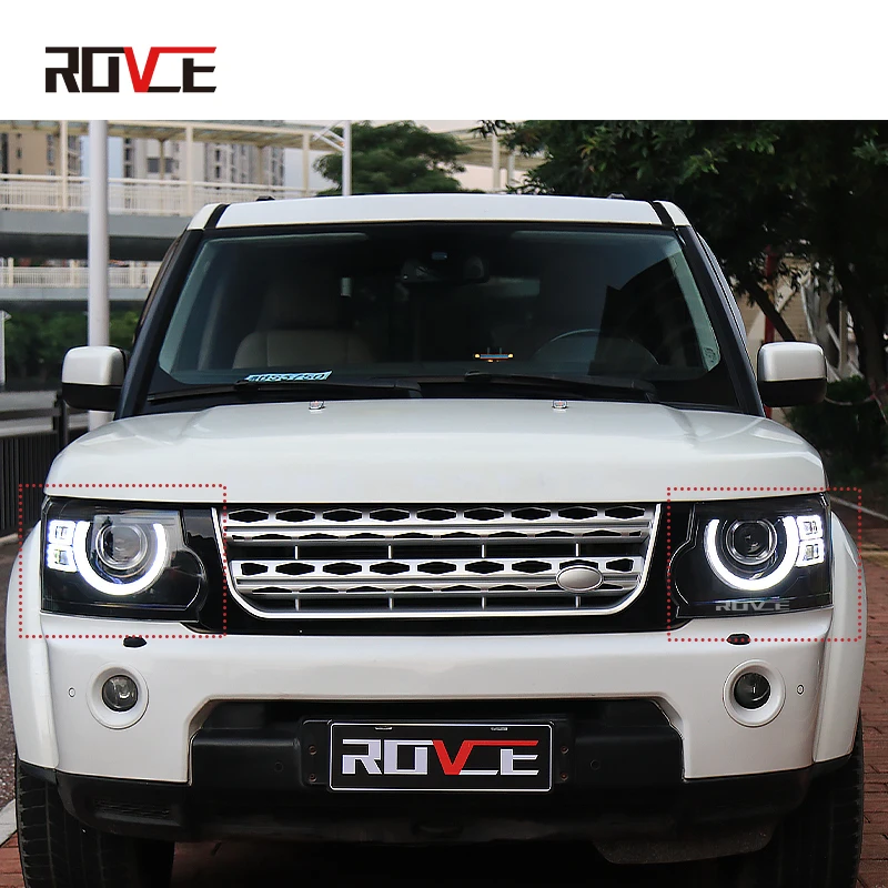 ROVCE LED Headlight Assembly Upgrade Defender Design Dynamic Lamp for Land Rover Discovery 4/3 2010-2016 DRL Turn Signal Lights