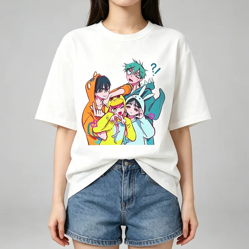 Alien Stage Psychedelic Tshirts Women Short-sleeve Tee Funny Cotton 90s Ulzzang Female Black Japanese Anime Graphic Y2k Top