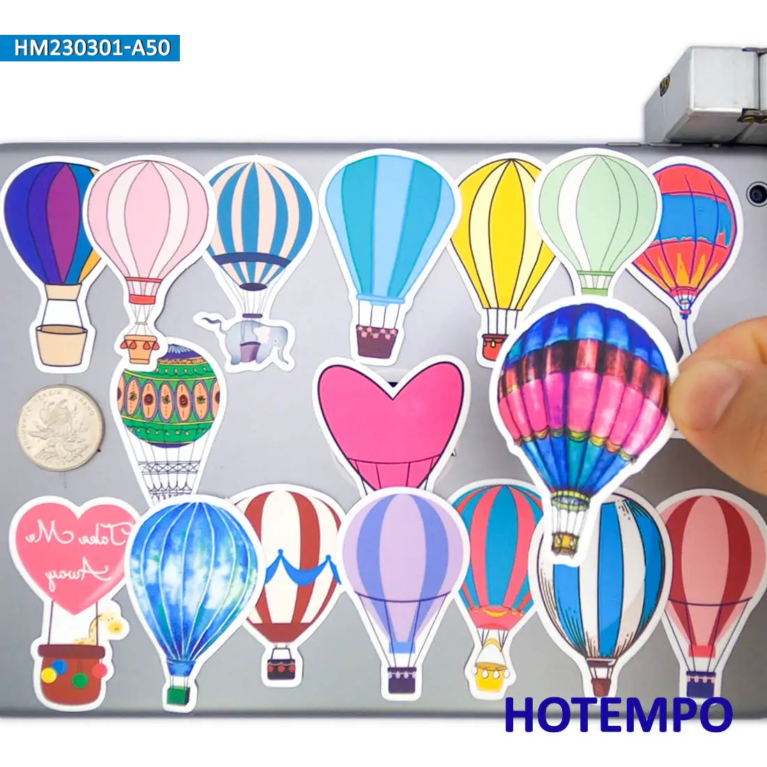 20/30/50PCS Hot Air Balloon Stickers Colorful Cartoon Graffiti Cute Decals for Kids Scrapbook Bike Laptop Phone Luggage Sticker