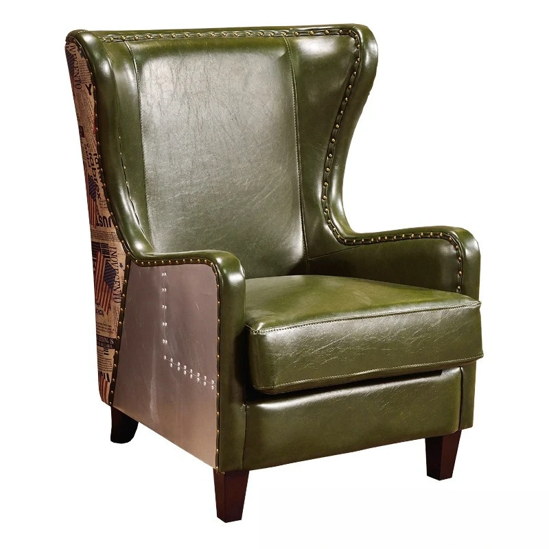 

Leather sofa industrial style high back single chair