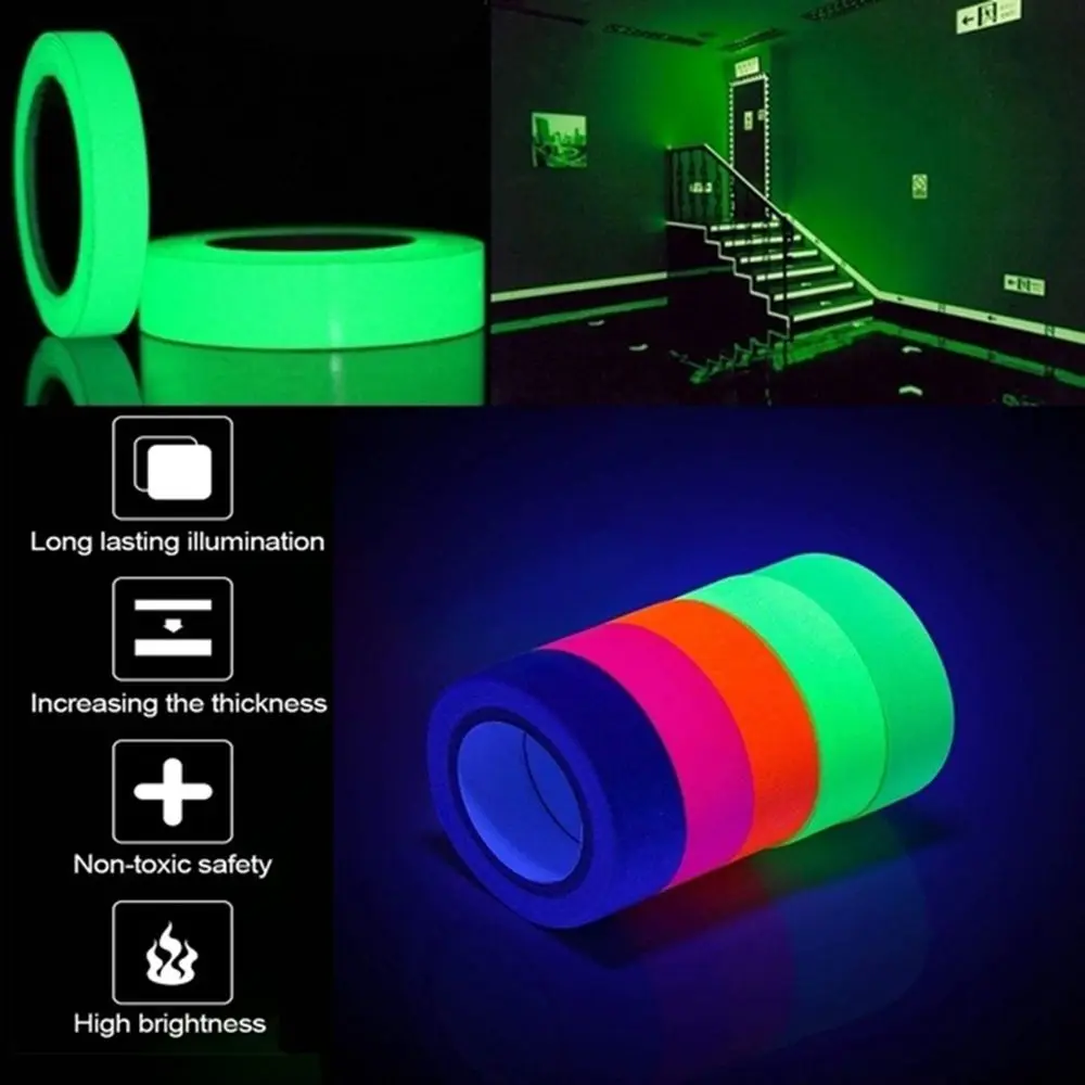 Luminous Tape Sticker High Luminance Glow Removable Waterproof Photoluminescent Glow in The Dark Safety Warning Tape