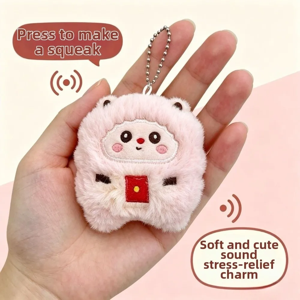 Cartoon Plush Sheep Plush Keychain Squeaky Soft Stuffed Stuffed Sheep Charm Lamb Plush Pendant
