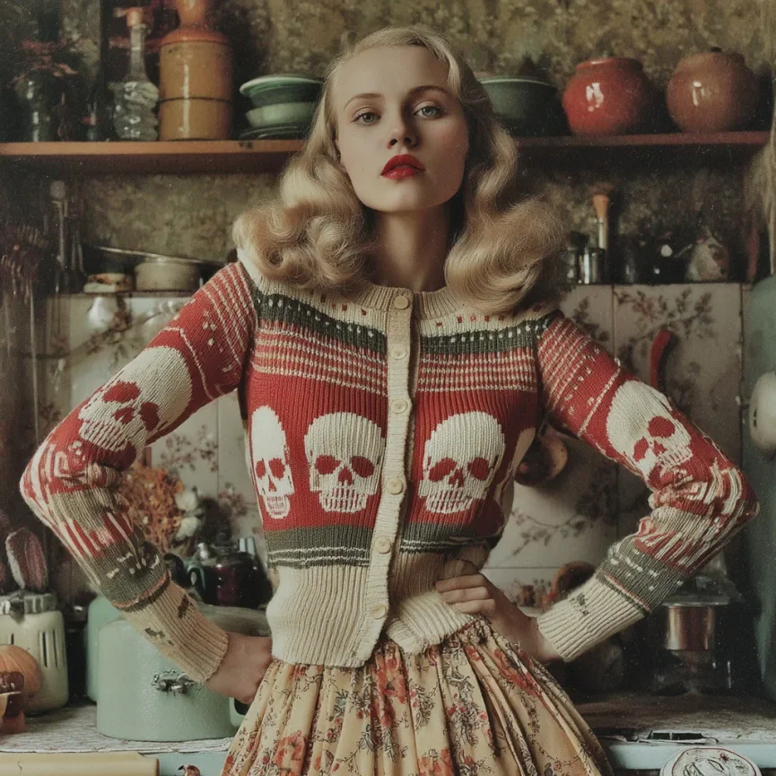 

Винтажные готические вязаные кардиганы на Хэллоуин для девочек, пальто, забавные короткие куртки со скелетом в стиле барокко, уличная мода в стиле американского панка