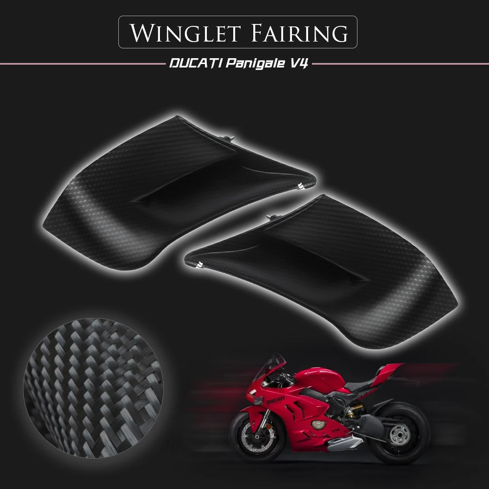 

1:1 Motorcycle Winglet Air Deflector Aerodynamic Wing Kit Spoiler Carbon Fiber FOR DUCATI PANIGALE V4 R/S 2018-2022