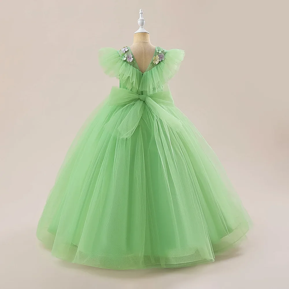 Vestido de fiesta para niñas, vestidos de princesa para niños, vestido de baile, disfraces de cumpleaños de boda, actuación de Piano, 8Y-12Y