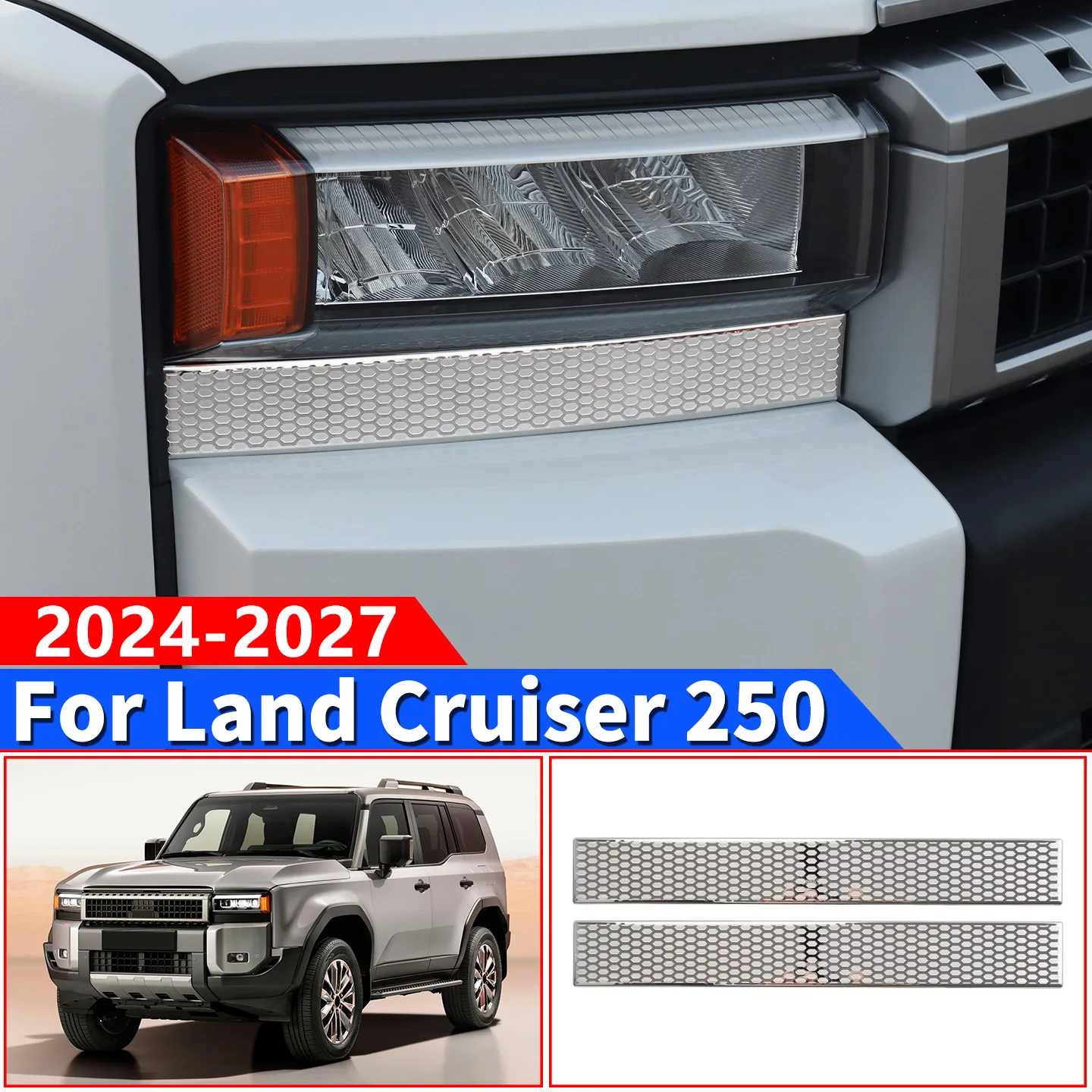 For Toyota Land Cruiser 250 Prado LC250 FJ250 1958 First Edition 2024-2027 Headlight Lower Garnish Trim Exterior Accessories