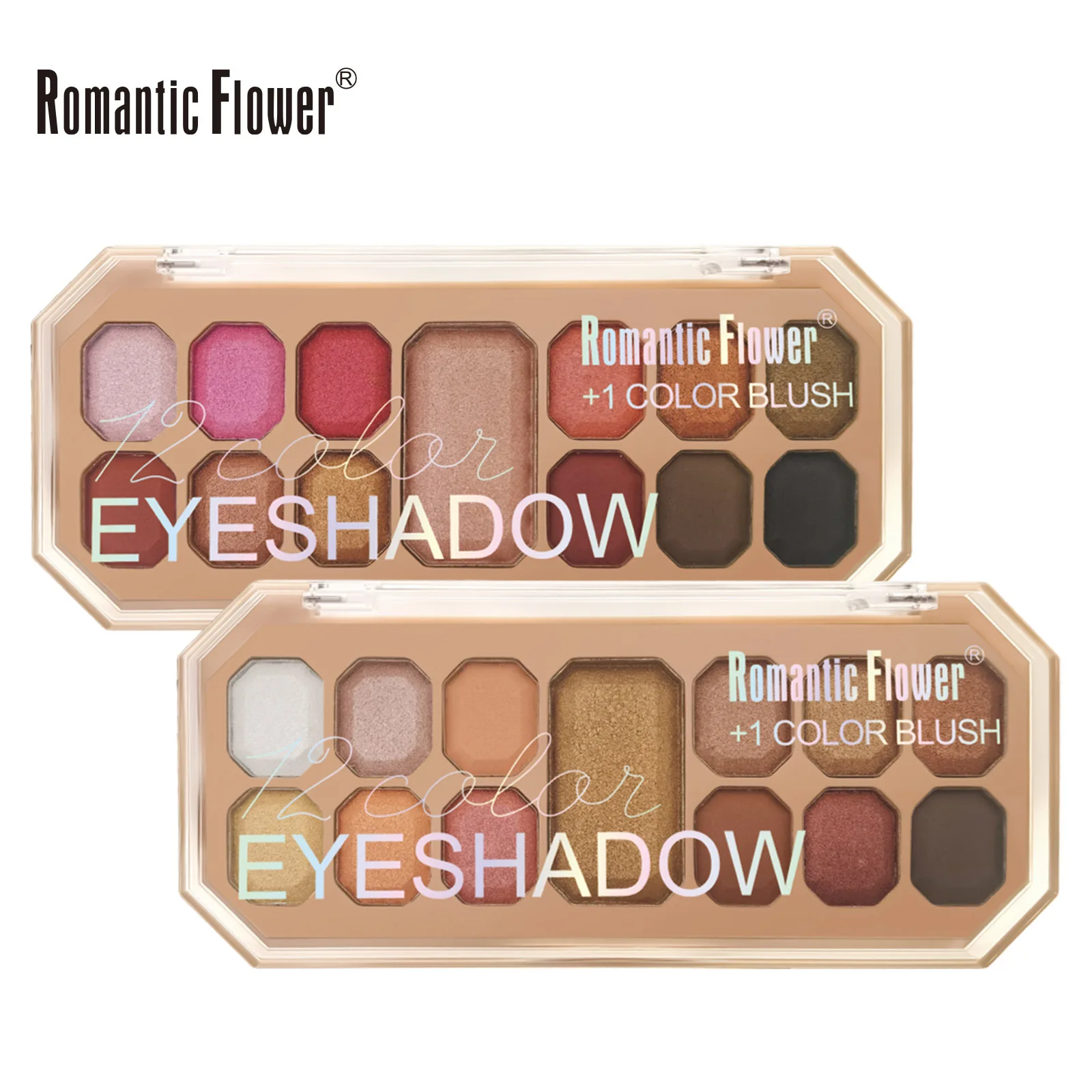 12-kleuren oogschaduwpalet met blozen Langdurige waterdichte gezichtsmake-upset voor dagelijks gebruik Make-upbakje en oogschaduwdoos