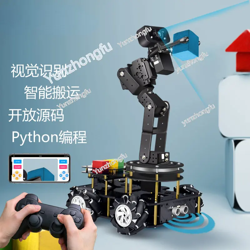 Visual Mechanical Arm Mecanum Wheel Smart Car Python Programming Handling Logistics Robot