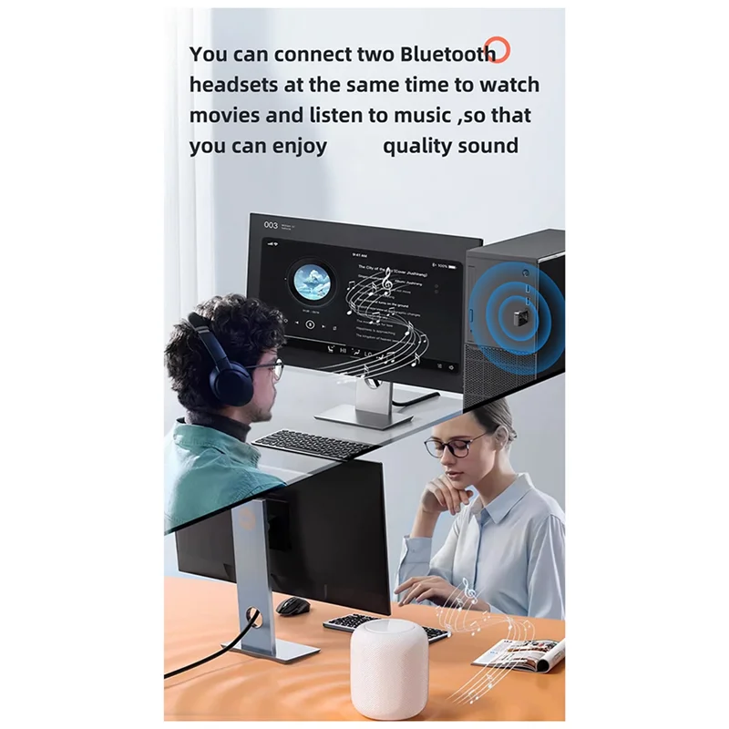 ABMF-New قاذفة بلوتوث اثنين في واحد 5.3 سماعة رأس غير مدمرة قابس الطائرات محول تحويل الصوت 3.5 ملم AUX