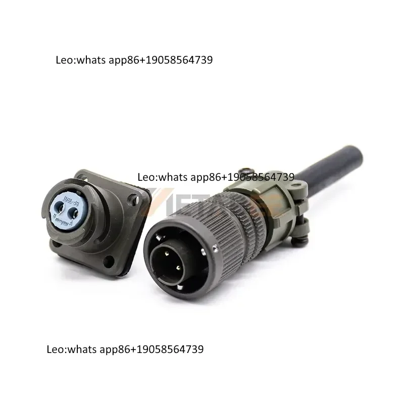 MIL-DTL-5015 Circular Connector MIL MS5015 2 Pin 10SL-4 Kit Solder Cup Threaded Coupling 13A Industrial Power IP67 Silver view 4
