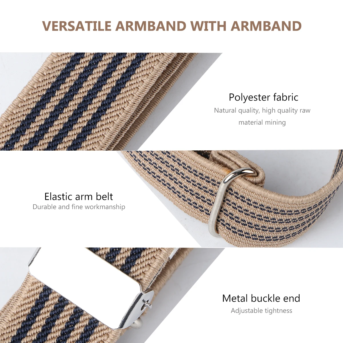 

1 Pair Stretchy Sleeve Armband Elastic Armlet For Men Women Unisex Sleeve Ring Durable Polyester Silk Rubber Band Fashion Arm