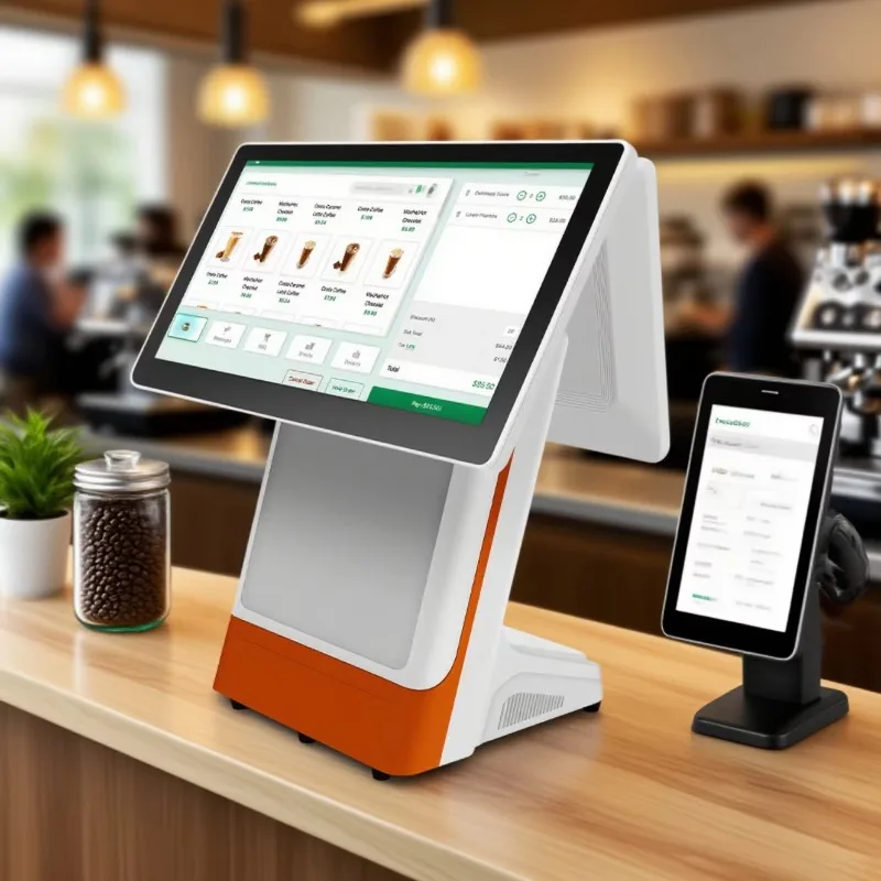 

2026 New Dual Screen Smart POS Terminal For Sale All-in-One POS System With Stand And Cash Register