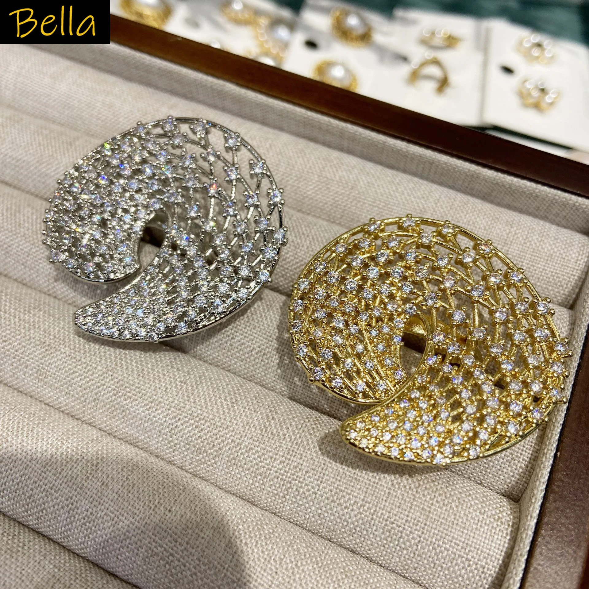

large round ring for women gold silver color cut out opening ring zirconia elegant jewelry