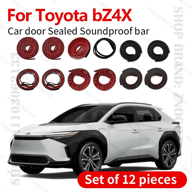For Toyota bZ4X Car Door Seal Strip Rubber Double Layer Sealing Protector Soundproof Strip Dustproof Seal Strip 12 PCS Set