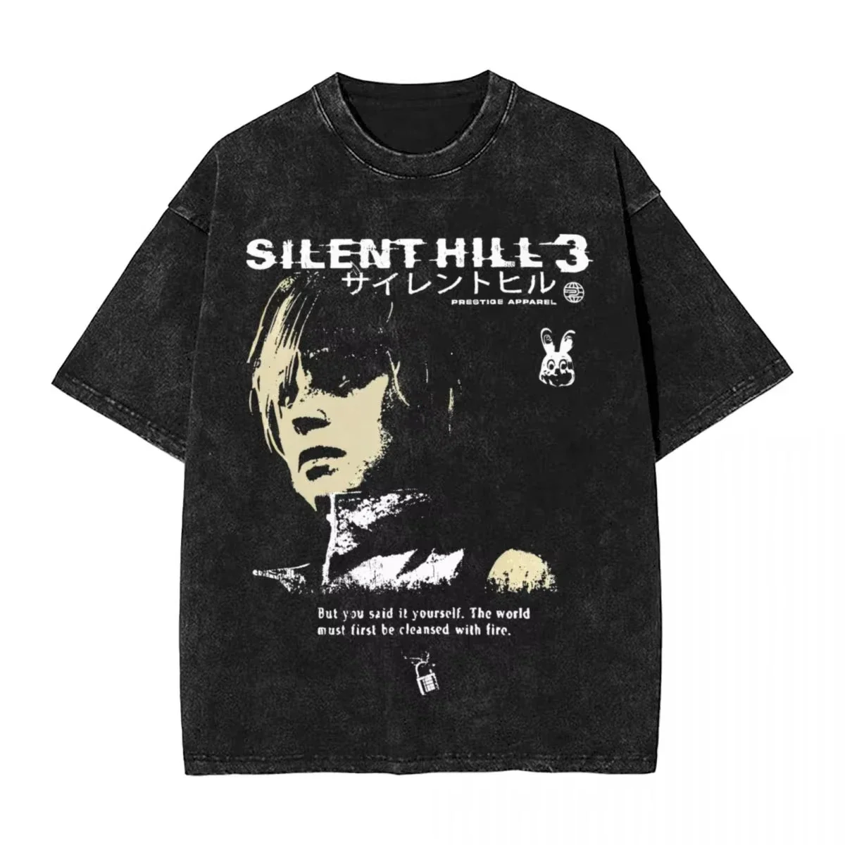 

Silent Hill 3 2 4 стираная футболка Уличная одежда Хип-хоп Модные футболки Мужчины Женщины Хлопок Oversize Лето Хизер Новинка Винтажные топы
