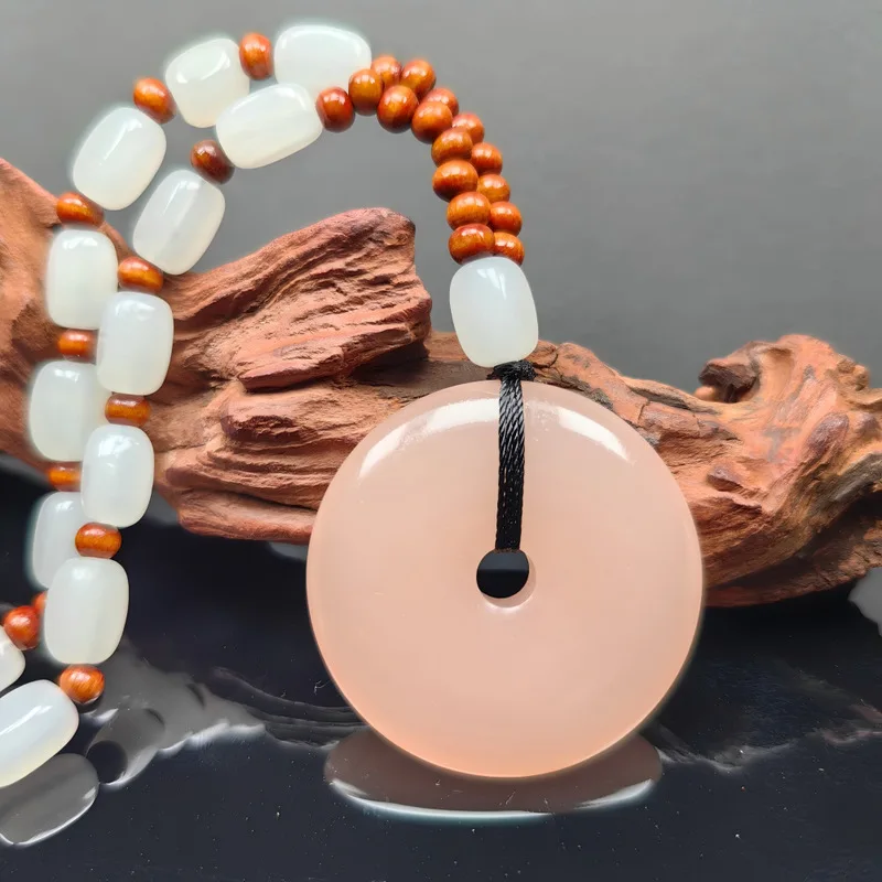 Yellow peach blossom pendant, large size, versatile accessory, simple beaded jewelry