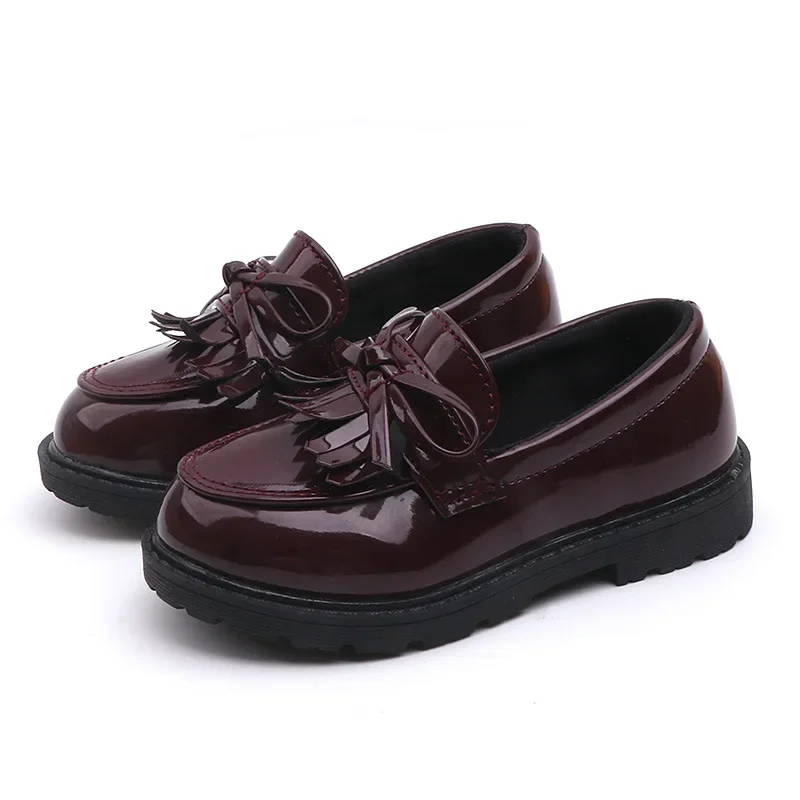 

Children's Leather Shoes Student Performance Shoes Retro Girls' Lacquer Leather Single Performance Children's Shoes