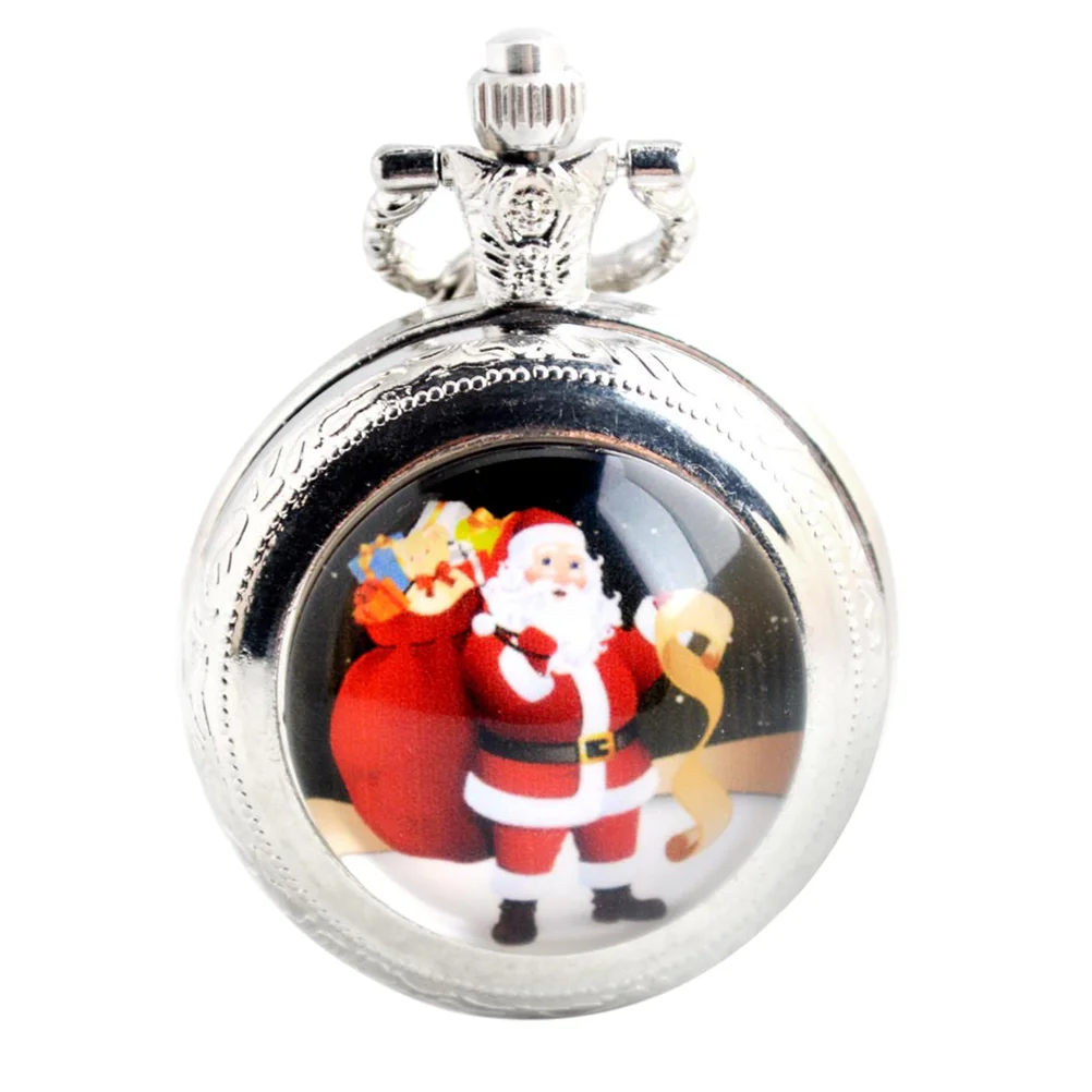 Christmas Pocket Watch Men and Women Watches Necklace Zinc Alloy Decorative Vintage