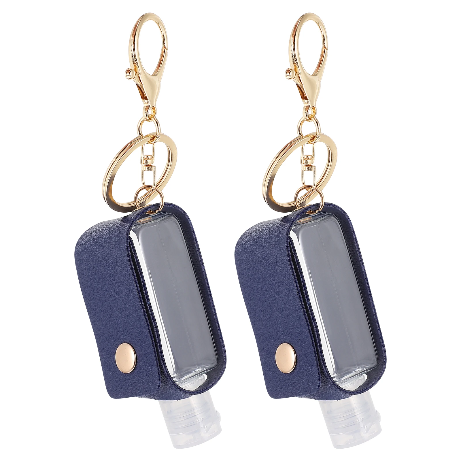 

2 Sets 30Ml Portable Empty Travel Key Chains Bottle Covers For Hand Refillable Mini Bottles Holders Durable Premium