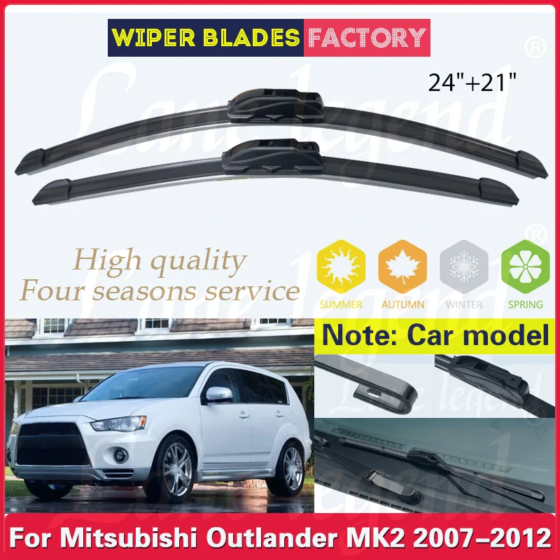 

Car Front Wiper Blades For Mitsubishi Outlander MK2 2007 - 2012 Windshield Windscreen Window Brushes 24"+21" Car Accessories