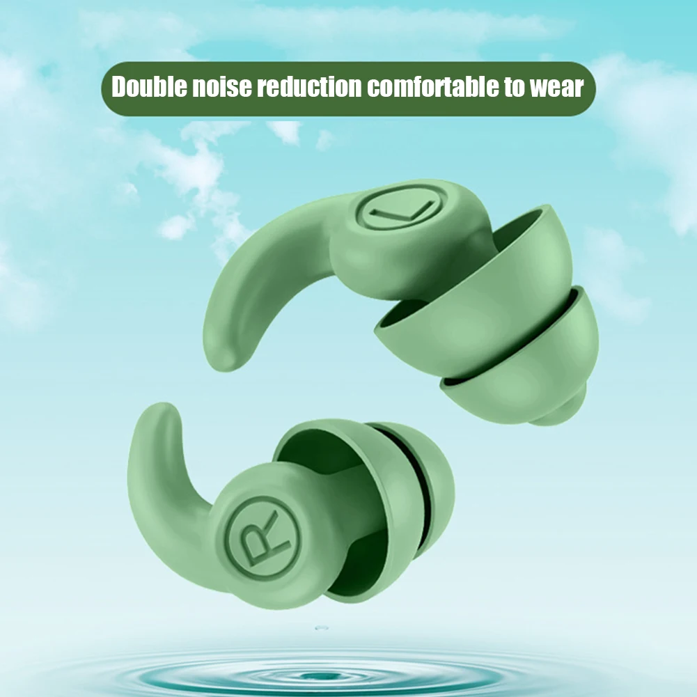 1 Pair Nano Silicone Sound Insulation Earplugs Noise Reduction Mute Sleeping Earplugs Soft Comfortable Reusable Earplugs