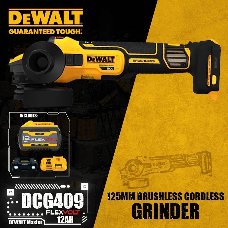 DEWALT DCG409 Kit 125MM(4.5-5in) Brushless Cordless Grinder FLEXVOLT 20V Lithium Power Tools With Battery Charger