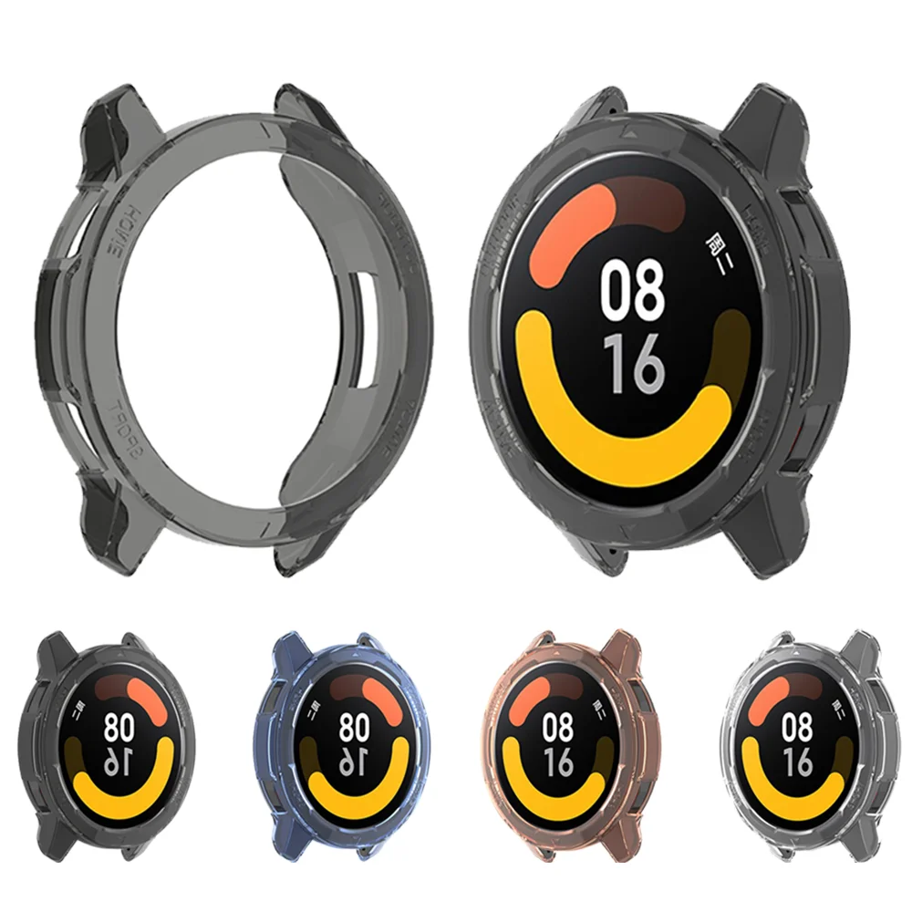 Capa para xiaomi mi watch s1 ativo relógio inteligente tpu capa de silicone macio pára-choques para mi watch cor 2 protetor quadro escudo