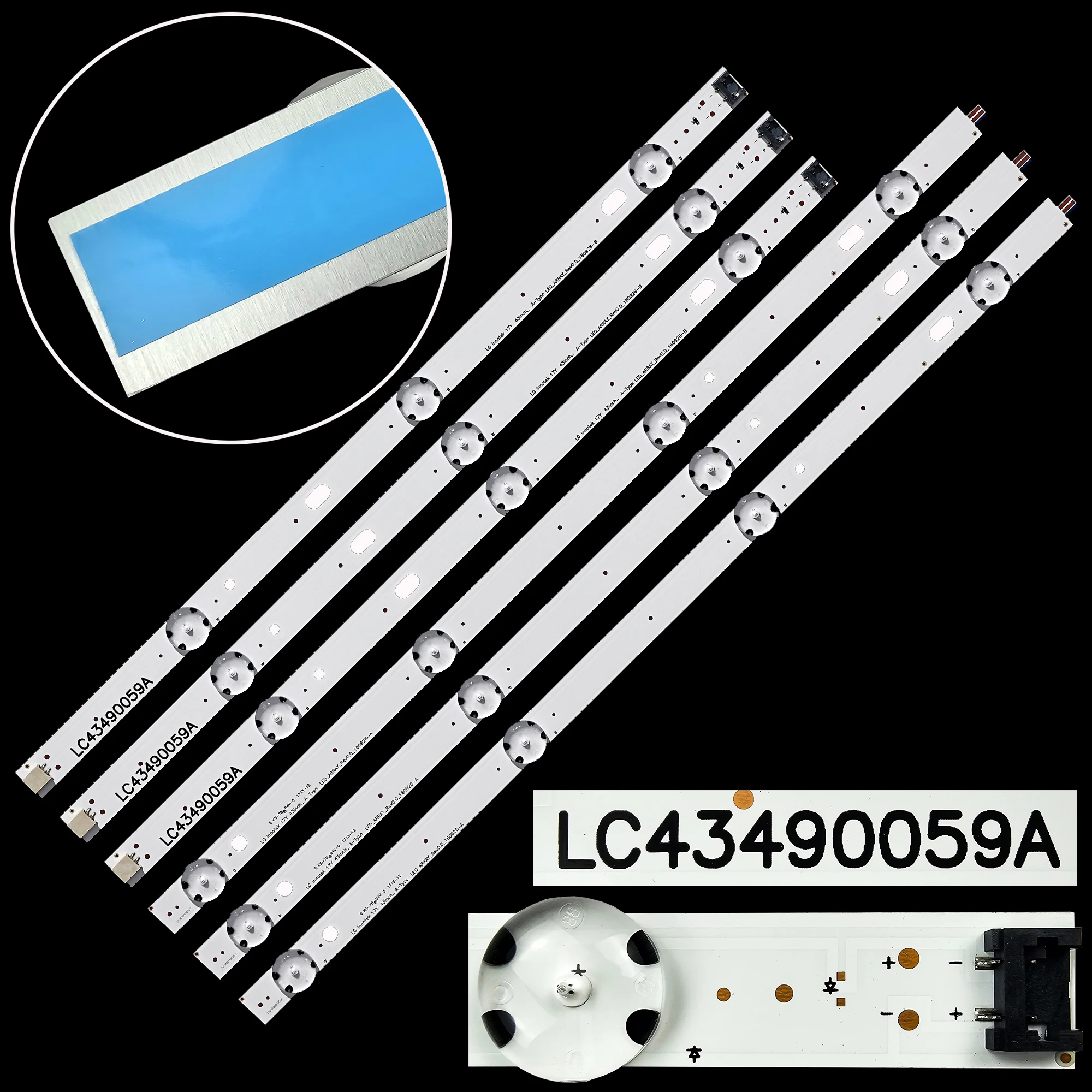 1/5/10 kit LED backlight strip for 43LJ5500 43LJ5550 43LJ551C 43LK5700 43LK5750 43LK571C 43lj5500 43lj5550 43uj6300 43lj551c