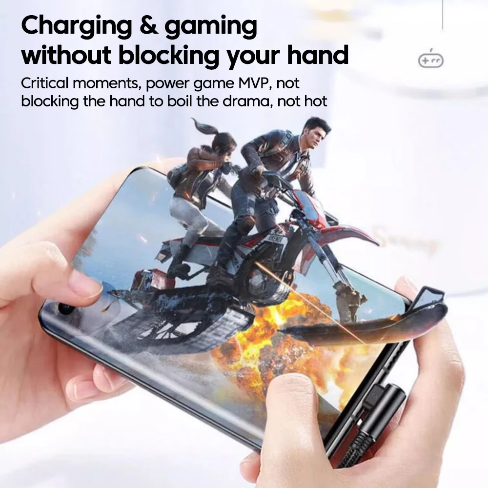 90 Degree Elbow USB Type C Cable 120W Fast Charging Data Cord Quick Charge USB C Cable For Huawei P50 P40 Xiaomi Redmi Oneplus