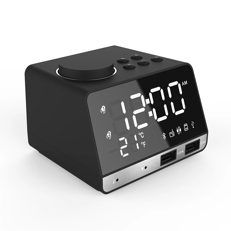 

Multifunctional Alarms Clock Mp3 Player FM Radio Blue tooth Speaker Support TF SD card USB