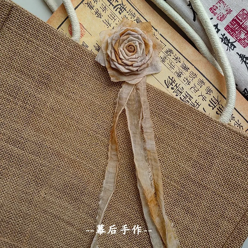 Handmade White Gothic Fabric Rose Accessory Brooch Neck Flower Hair Stick Styling for Ensembles and Special Occasions