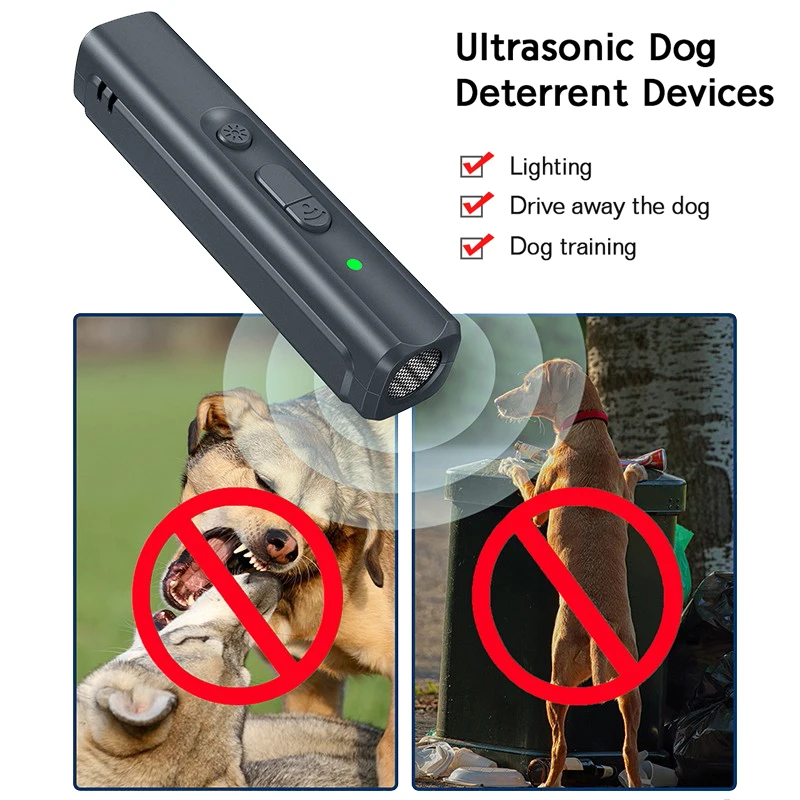 Portable Mini Dog Repeller Ultrasonic Pet Anti Barking Device USB Rechargeable Deterrent Training Remote Control