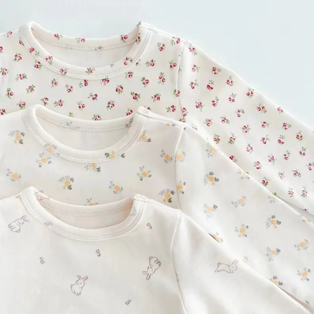 Pyjama en coton à manches longues pour bébé, ensemble de vêtements pour bébé, tenues de maison pour tout-petit garçon, vêtements pour fille, lapin