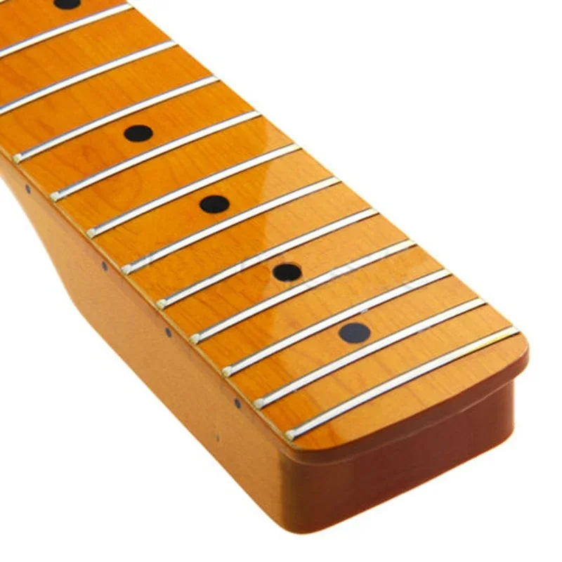 LOOK Electric Guitar Neck Replacement Maple Neck For TL Style Electric Guitar Yellow Gloss Finish-Rosewood Back Inlay Maple Neck