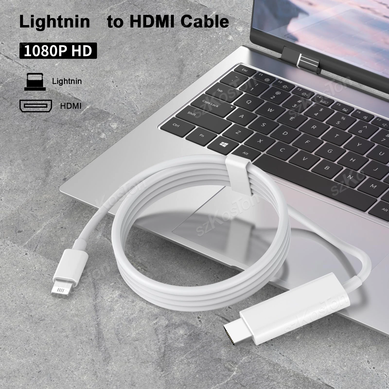 HDTV Cable For iPhone 14 13 HD Video Projector Monitor HDMI-Compatible Cable 1080P Digital AV Adapter Sync Screen Connector