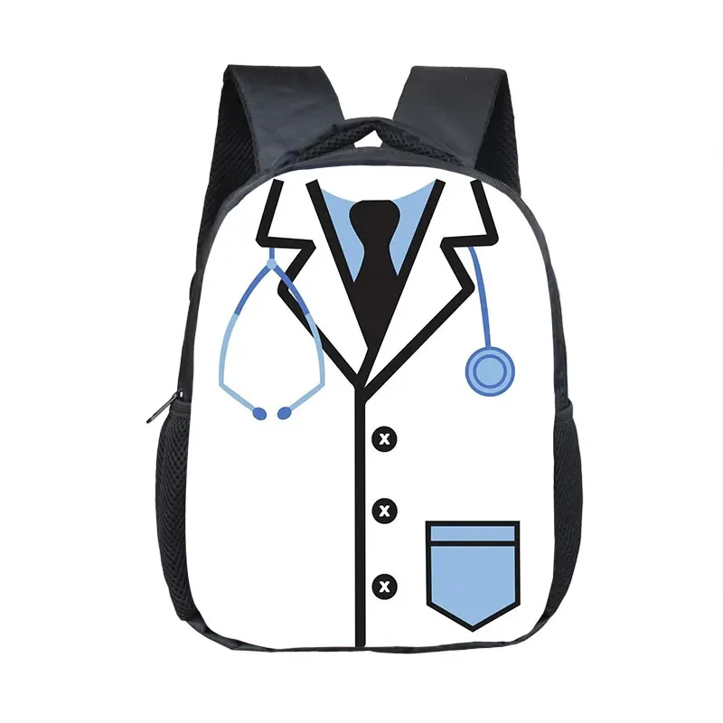 Interrupteur sac à dos imprimé uniforme pour médecin et infirmière, sacs d'école pour enfants, stéthoscope médical, seringue, sac de maternelle pour enfant, petit sac pour tout-petits