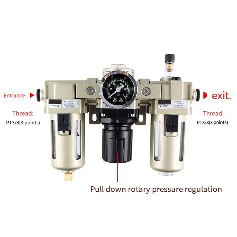 SMC Type Triple Unit AC2000-02D Automatic Exhaust Source Processor Oil-Water Separator Filtration And Pressure Regulating Valve