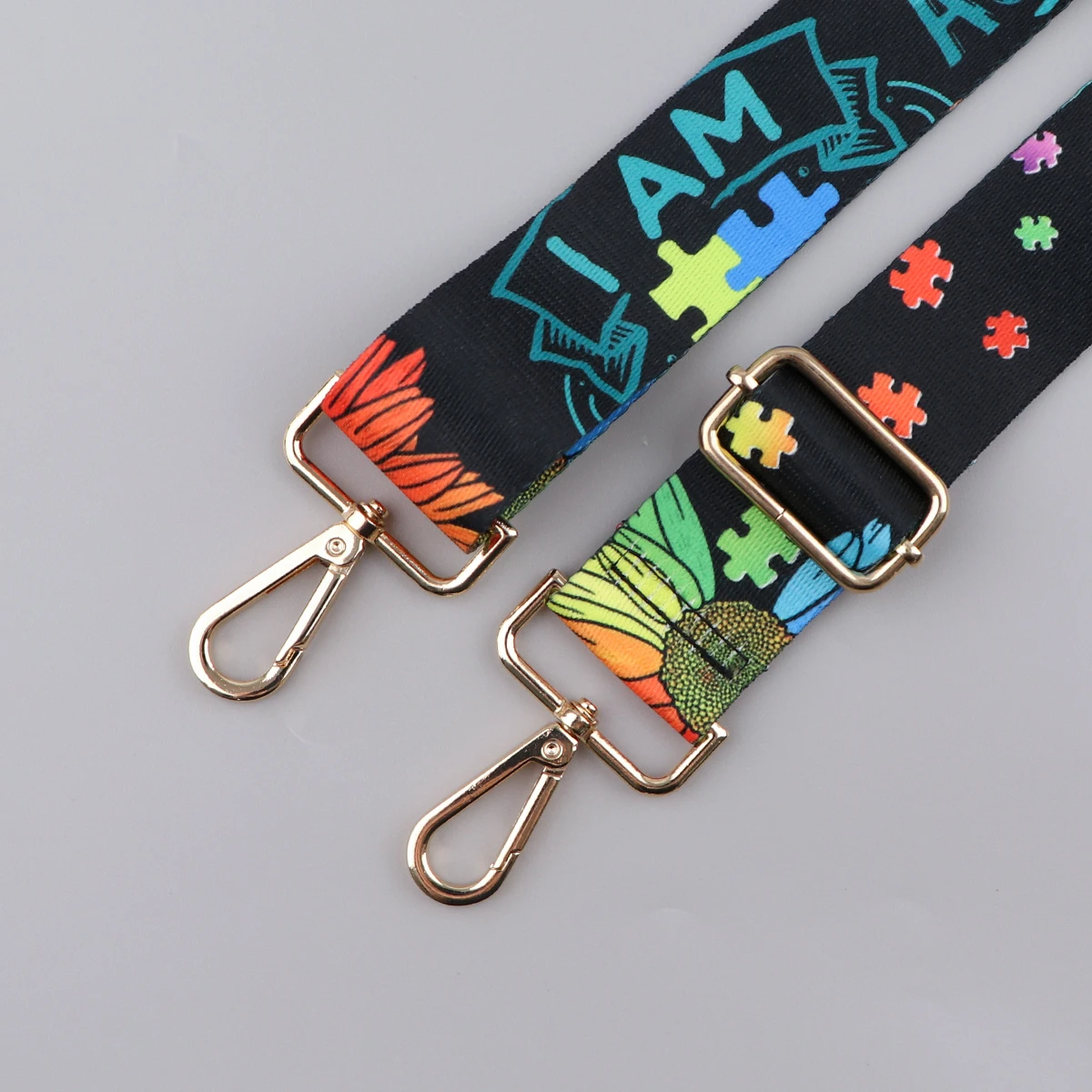 Autism Awareness Puzzle Messenger Bag Shoulder Strap Accessories Bag Strap One Shoulder Autistic Adjustable Shoulder Strap