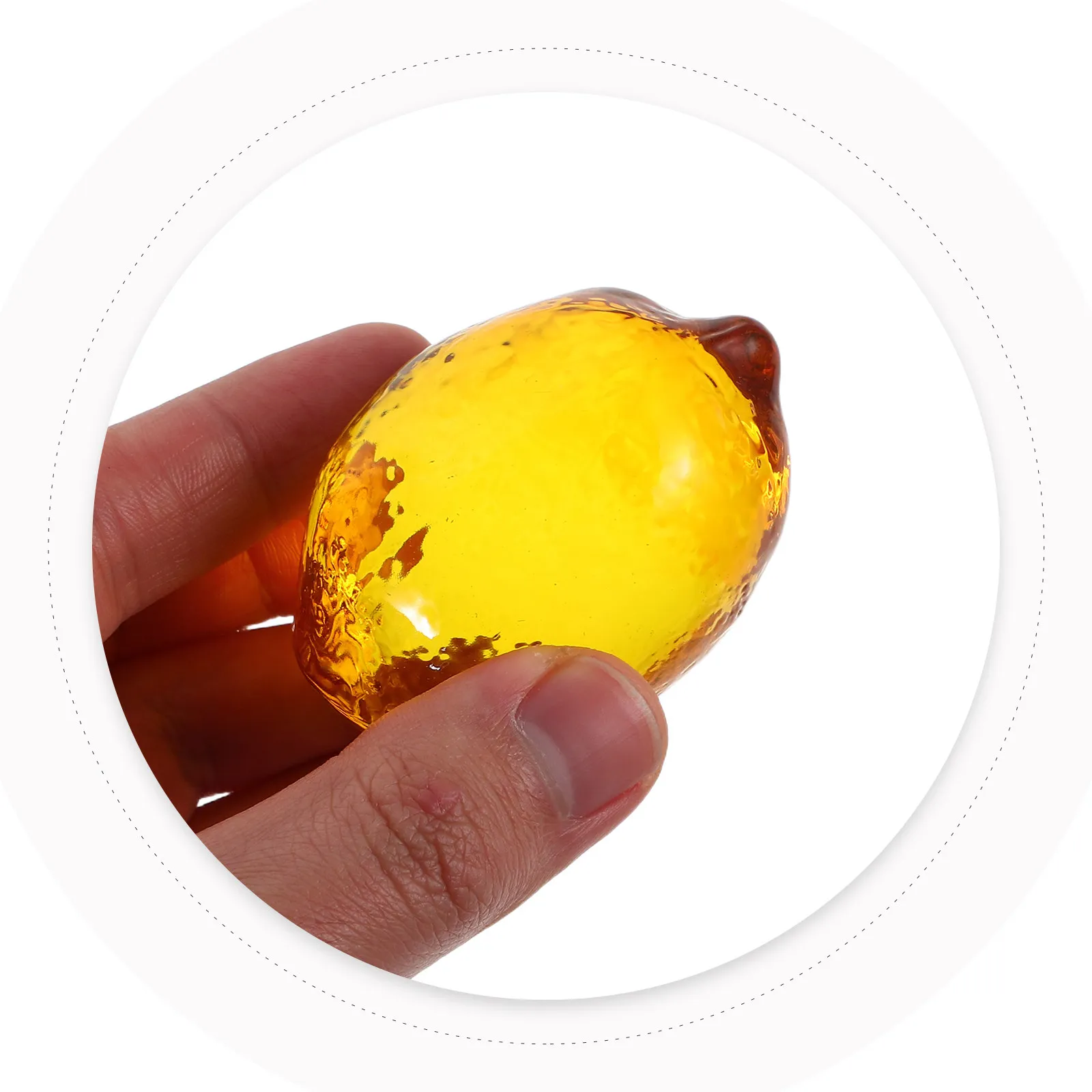 2Pcs Transparent Glass Lemon Decorations Exquisite Crafted Fruit Statues for Kitchen Dining Room Living Room Desk Shelf Home