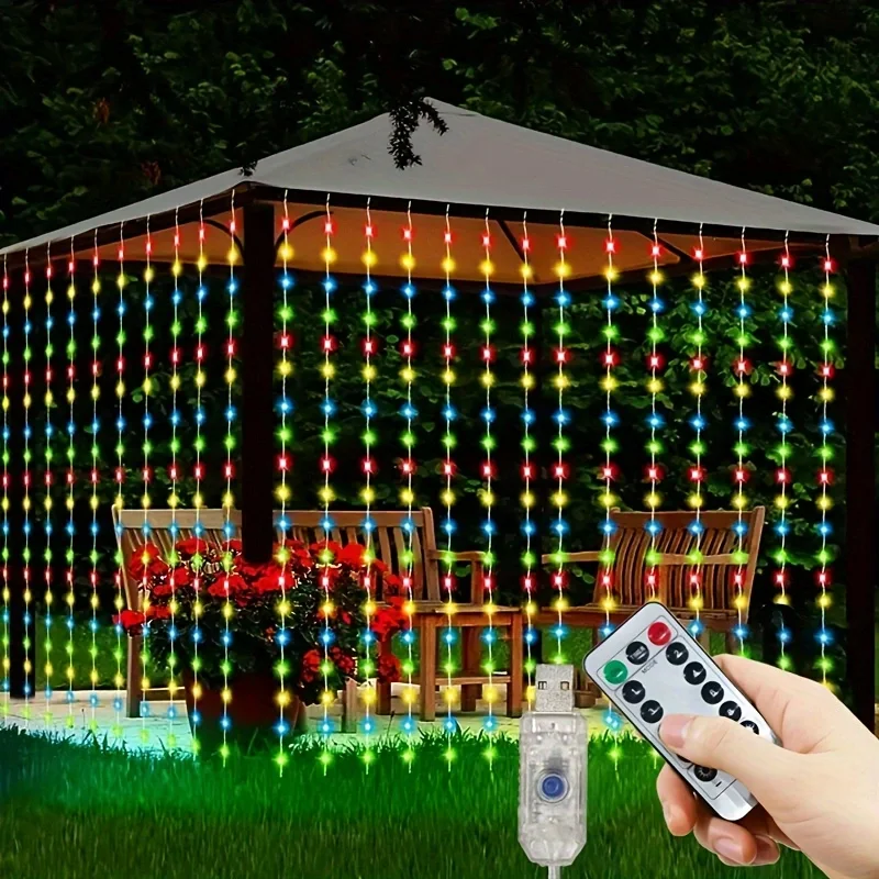 Festoon USB LED Curtain Light String for Home Party Garden Bedroom Decoration 8 Functions Christmas Wedding Fairy Garland Lights