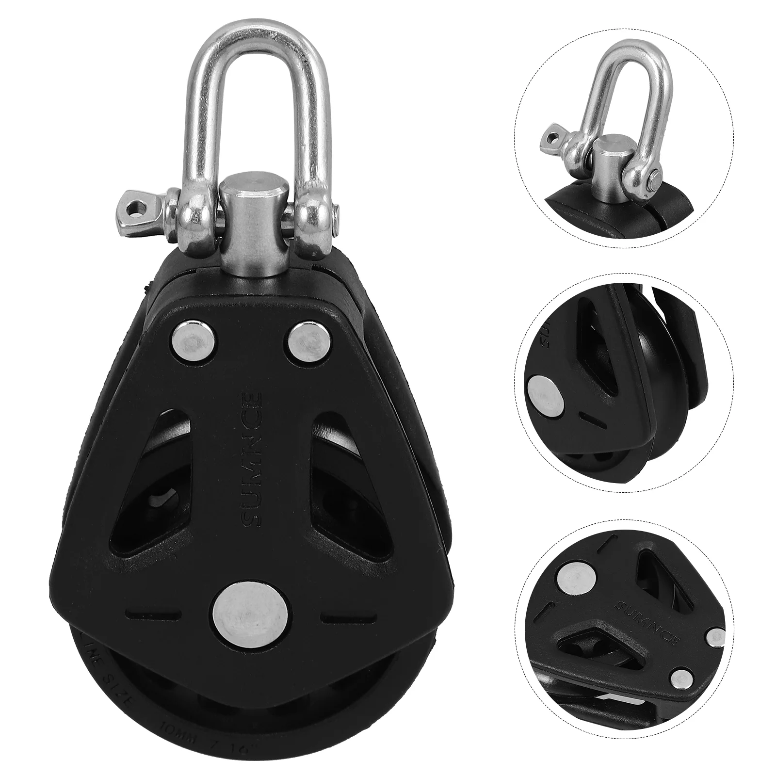 Sail Pulley Accessories Kayak Lifting Sailboat Wheel Crane Roller for Cable 316 Stainless Steel Single Swivel System Gym Nylon