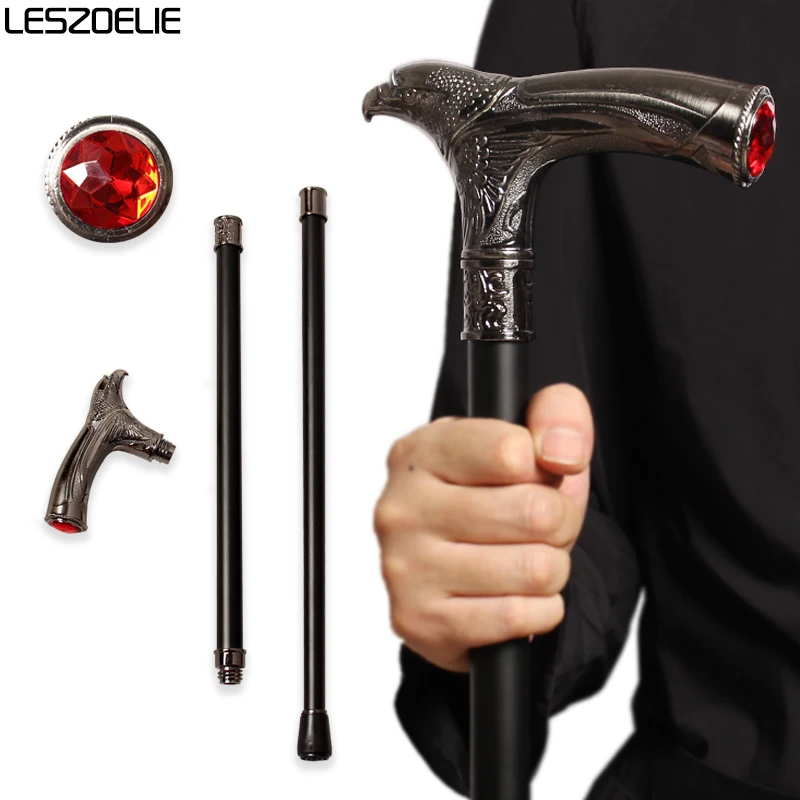 Luxury Eagle-Head Walking Stick with Red Diamond Women's Decorative Fashionable Vintage Man Canes Elegant Stylish Walking Cane