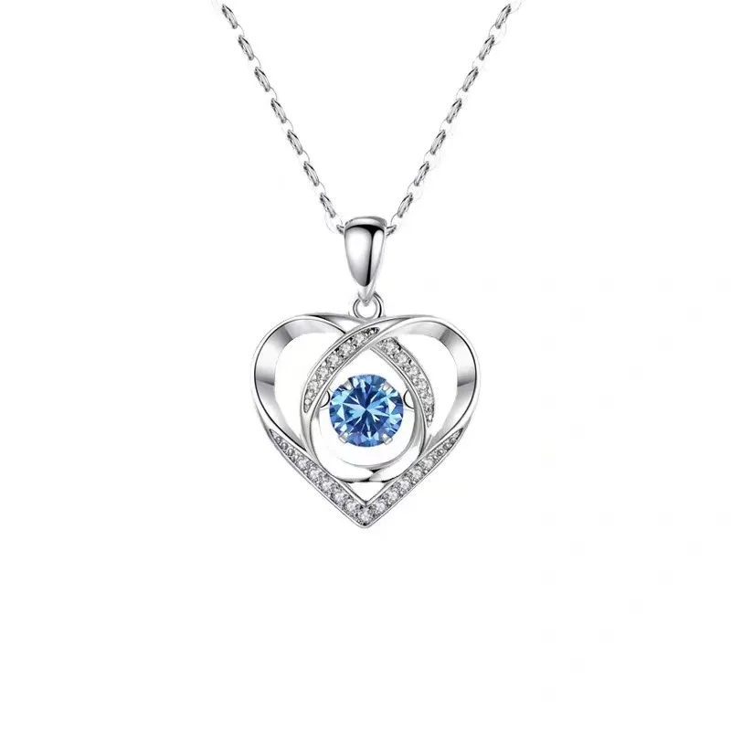 

Stylish Design Beating Heart Romantic Eternal Heart For Women Clavicle Chain Simple Valentine's Day Gift For Girlfriend