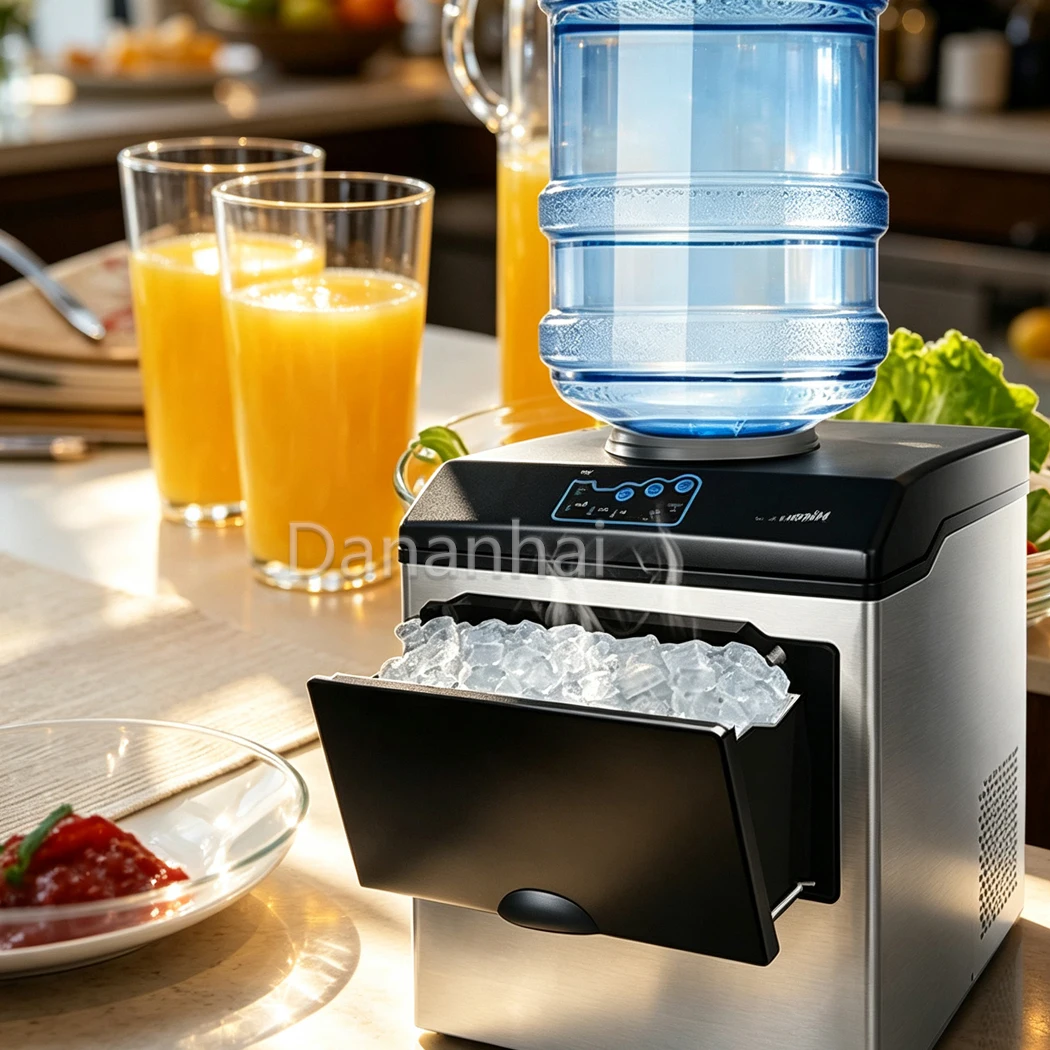 Countertop Ice Cube Maker Machine Compact Ice Maker For Household Small Restaurant Beverage Cooling