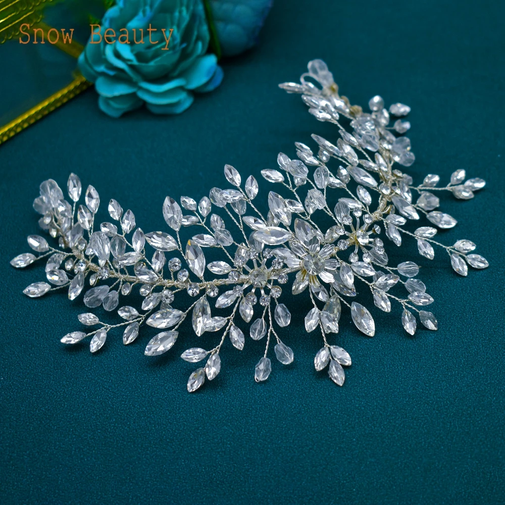 DZ080 Wedding Headpiece Flower Woman Headdress Bridal Hair Accessories for Brides Tiara Hair Ornament Crystal Baroque Headbands