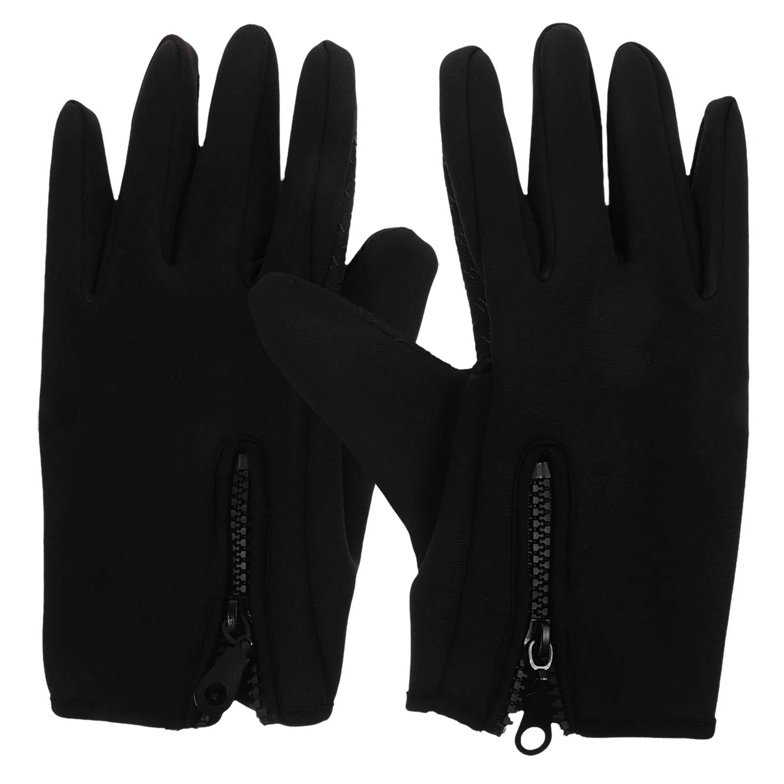 Xl قفازات سوداء كاملة الأصابع معطف شتوي شاشة تعمل باللمس مقاوم للماء يندبروف الصوف قبضة مريحة قفازات الشتاء