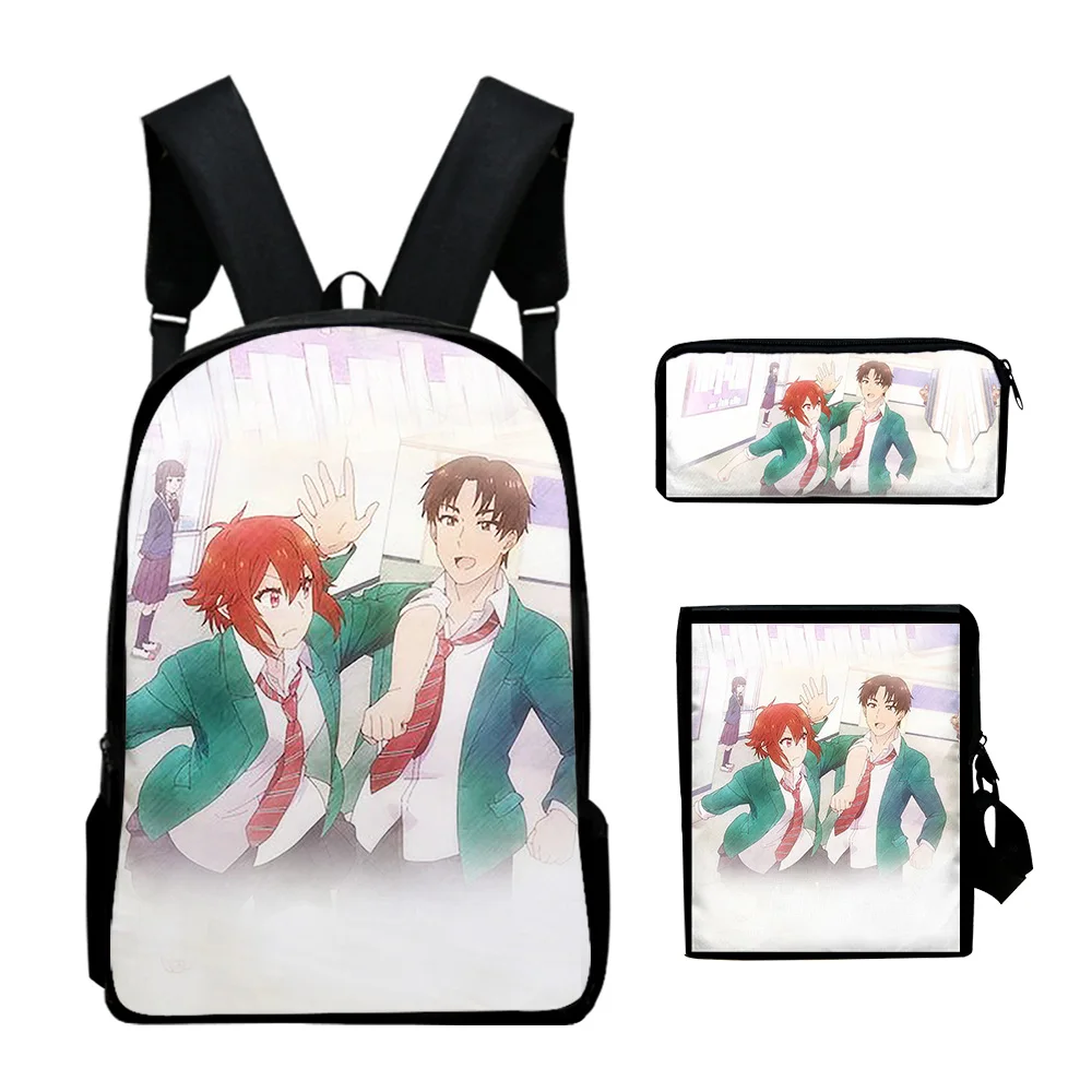 Trendy Tomo-chan Is a Girl Anime 3D Print 3pcs/Set pupil School Bags Laptop Daypack Backpack Inclined shoulder bag Pencil Case
