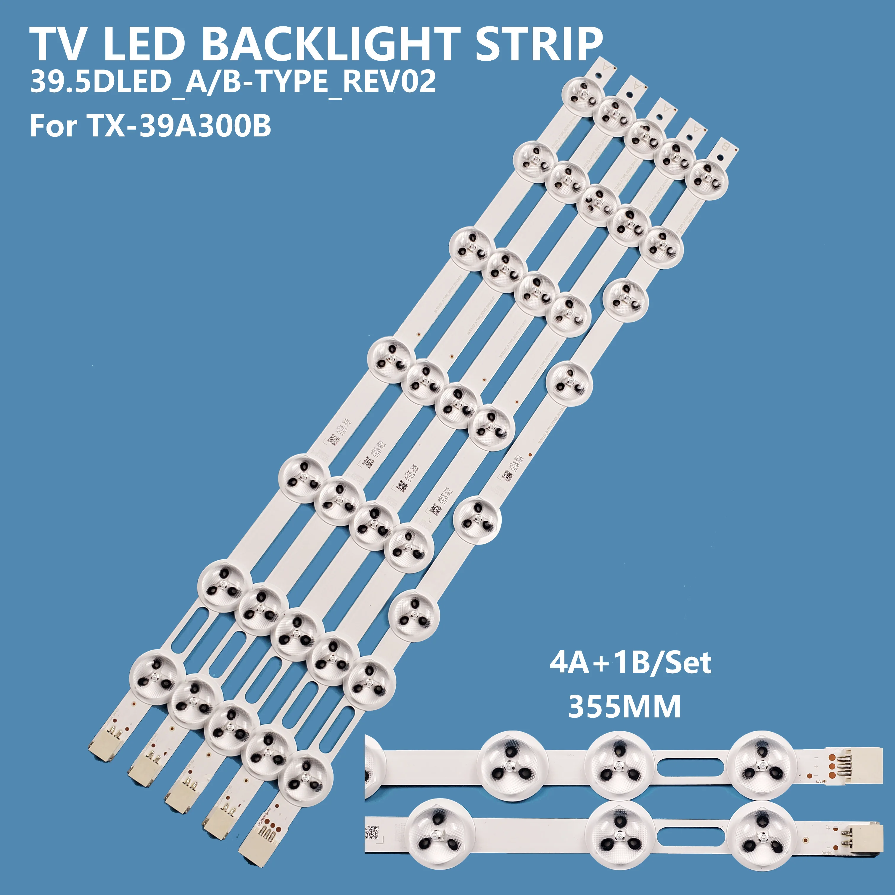 

5Pcs/set Smart TV LED Backlight Bar Strip 39.5DLED_A/B-TYPE_REV02 for 39inch New TX-39A300B Accessories Repair