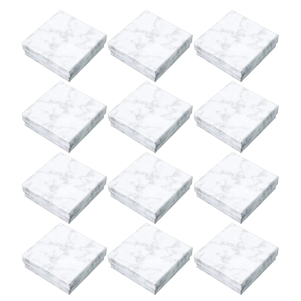 

12 Pcs Jewelry Box Cardboard Paper Case Lightweight Durable Bracelet Necklace Storage Display Home Shop Organize Packaging