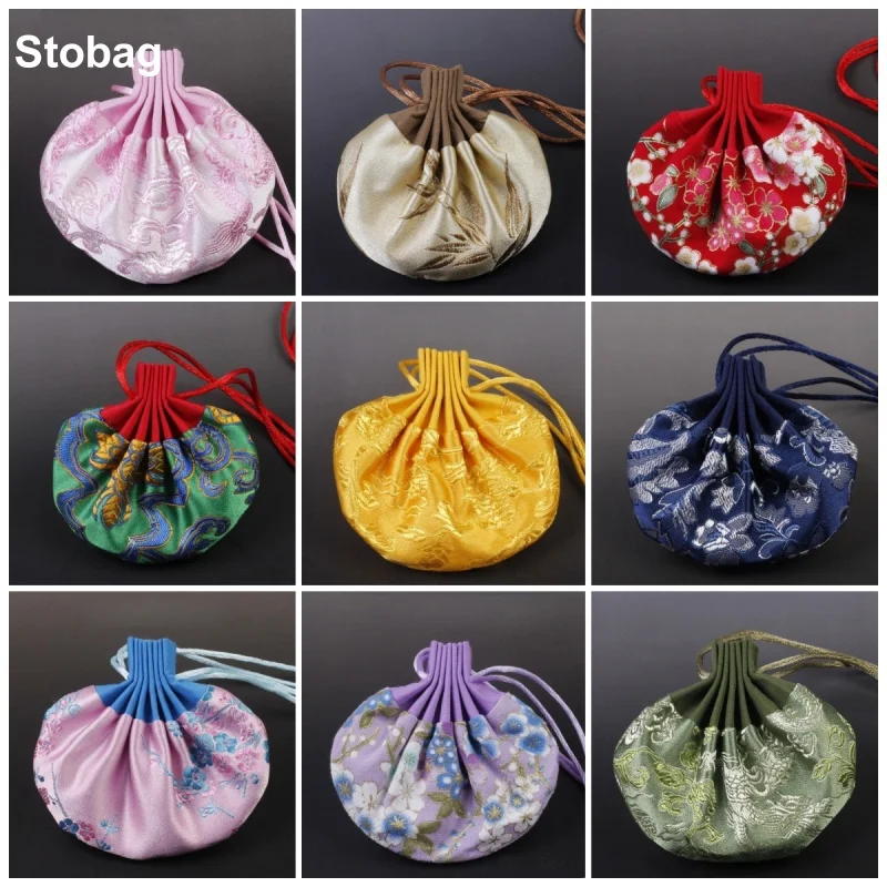 

StoBag 20pcs Chinese Sachet Bags Drawstring Small Hanging Gift Jewelry Packaging Storage Pocket Reusable Pouches Decoration